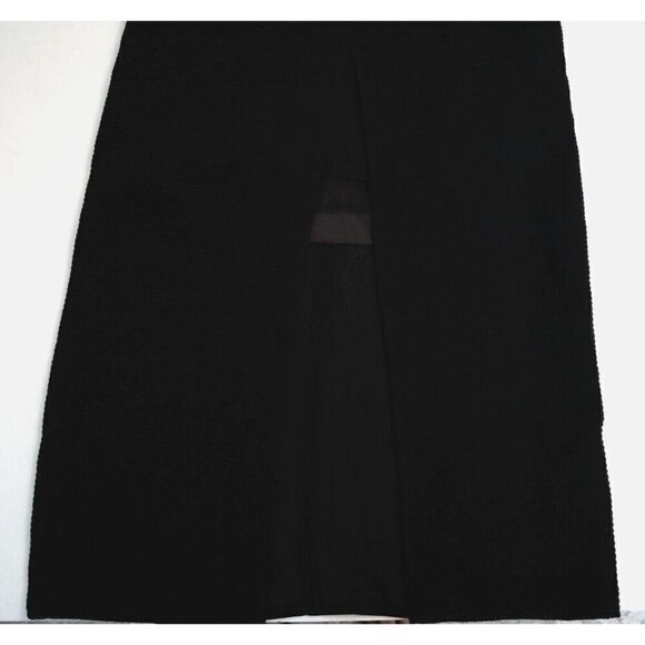 Helmut Lang Women's Sz 6 Black Textured Sleeveless Front Slit V-Neck Maxi Dress - Picture 11 of 13